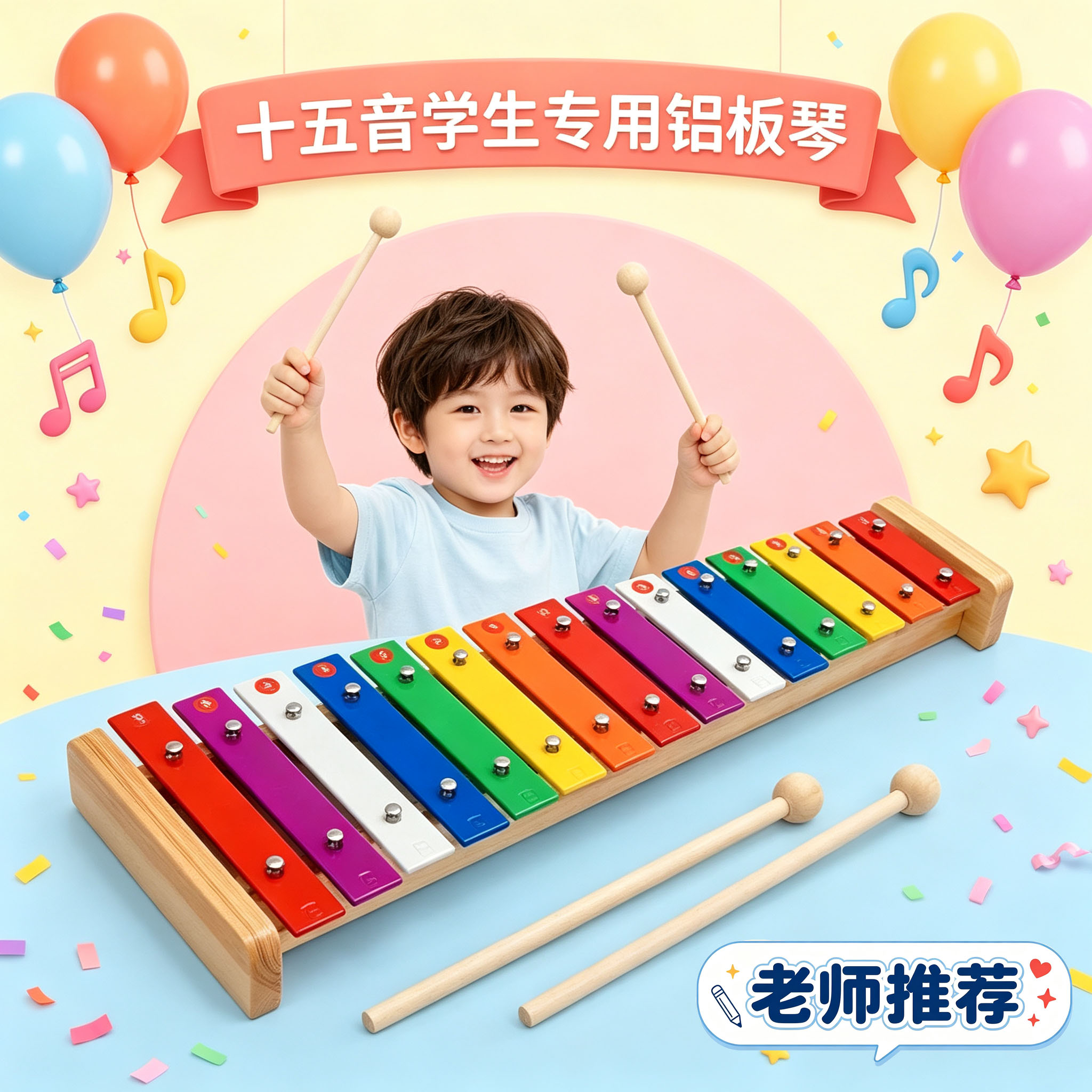 15音敲琴木制八音琴儿童音乐玩具