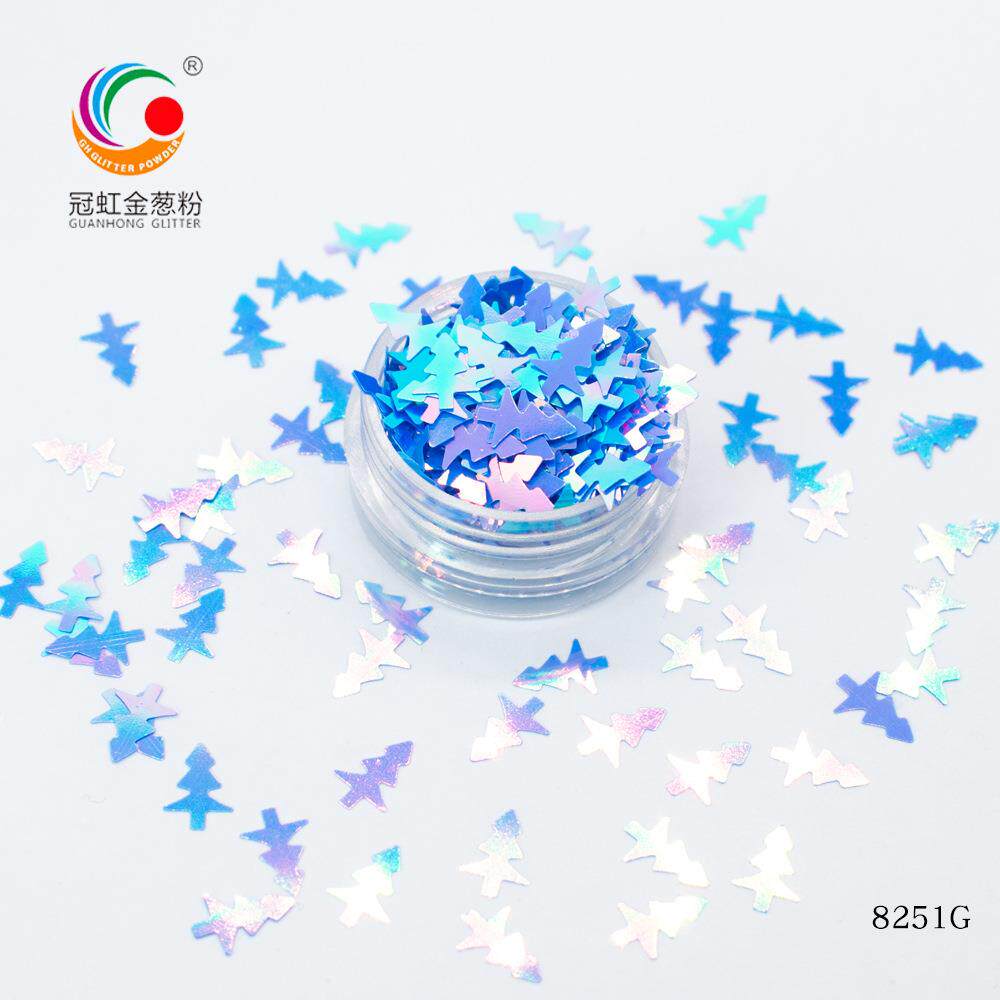 冬日新品圣诞树亮片 礼品印花装饰亮粉单色夜光多彩Glitter闪粉