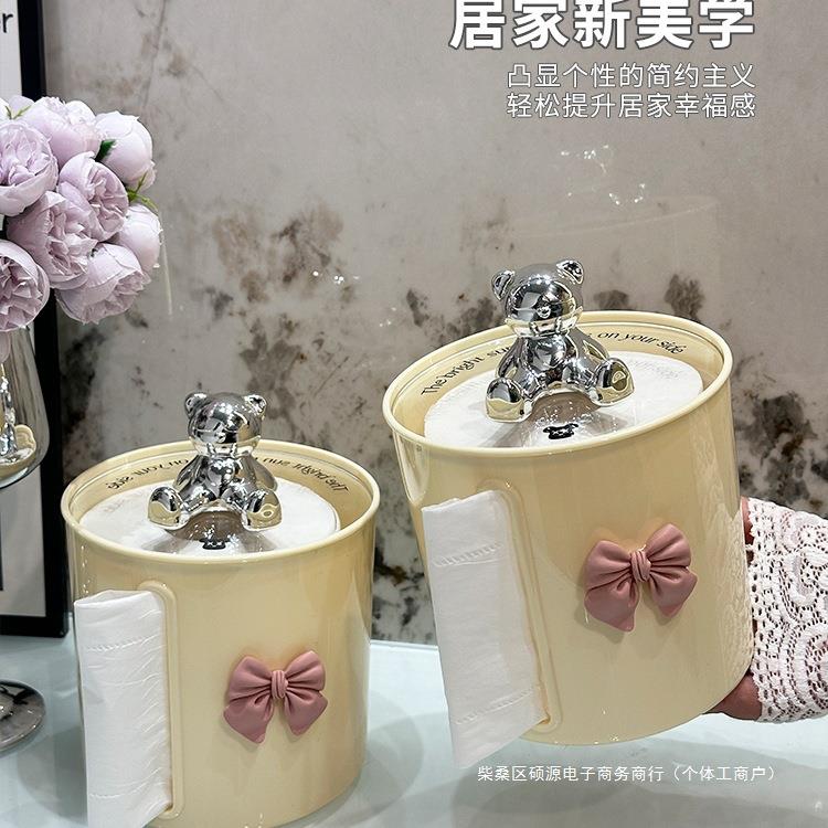 桌面创意卷纸筒圆筒茶几餐巾纸收纳盒抽纸卷纸盒客厅卫生间纸巾盒