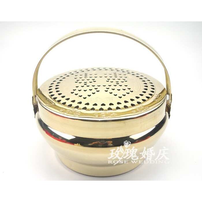 婚庆喜庆用品 加厚特大号旺盆 铜火铳 铜手炉脚炉怀炉铜火冲