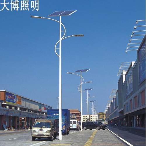 双臂太阳能路灯户外亮化工程高光效主干道光伏LED路灯厂家
