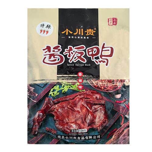 小川贵酱板鸭320g 南县特产香辣酱板鸭肉零食卤味小吃