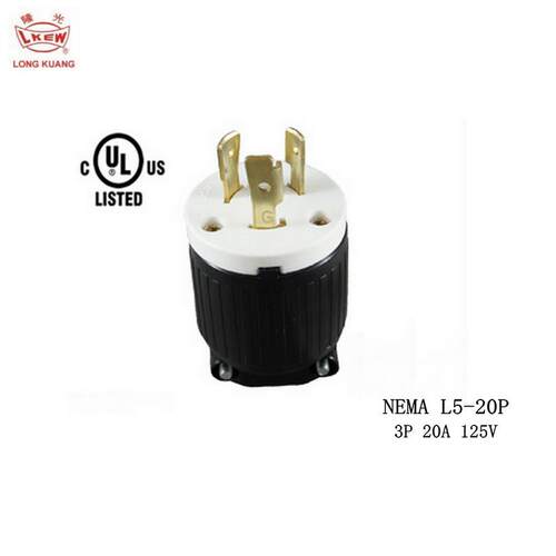 NEMA L8-20P台湾LKEW隆光20A美规LK-6324引挂插头480V20A3P发电机