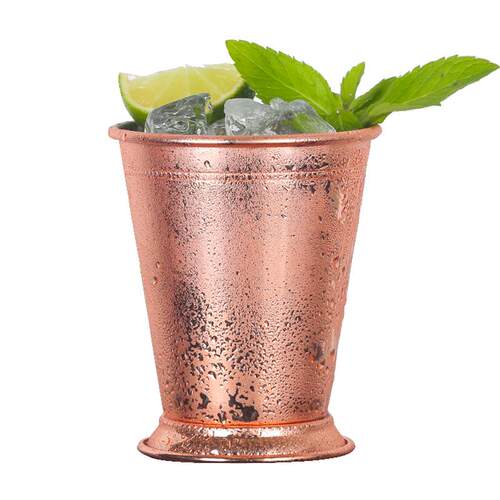 薄荷朱丽普杯金属鸡尾酒杯特调金属杯 卷边莫吉托Mint Julep Cup