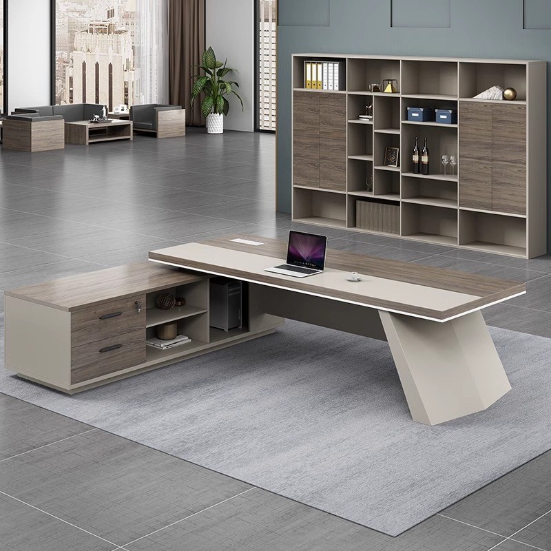 简约现代办公家具老板桌总经理办公桌椅组合单人大班台总裁主管桌