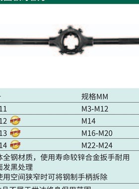 世达圆板牙转接头50411 50412 50413 50414 50421 50422 50423