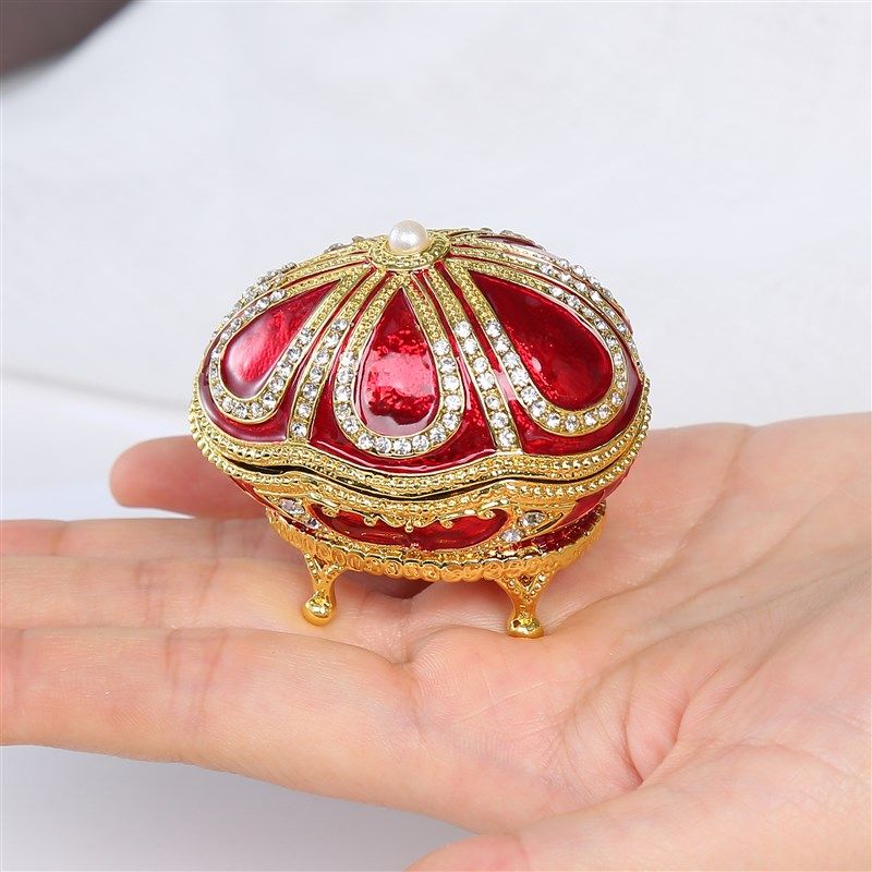 欧式金属鸡蛋首饰盒 创意家居摆件 饰品收纳盒 珠宝盒 时钟珠宝盒,特色手工艺,其他特色工艺品,淘宝优惠券,粉丝福利购,淘宝优惠卷