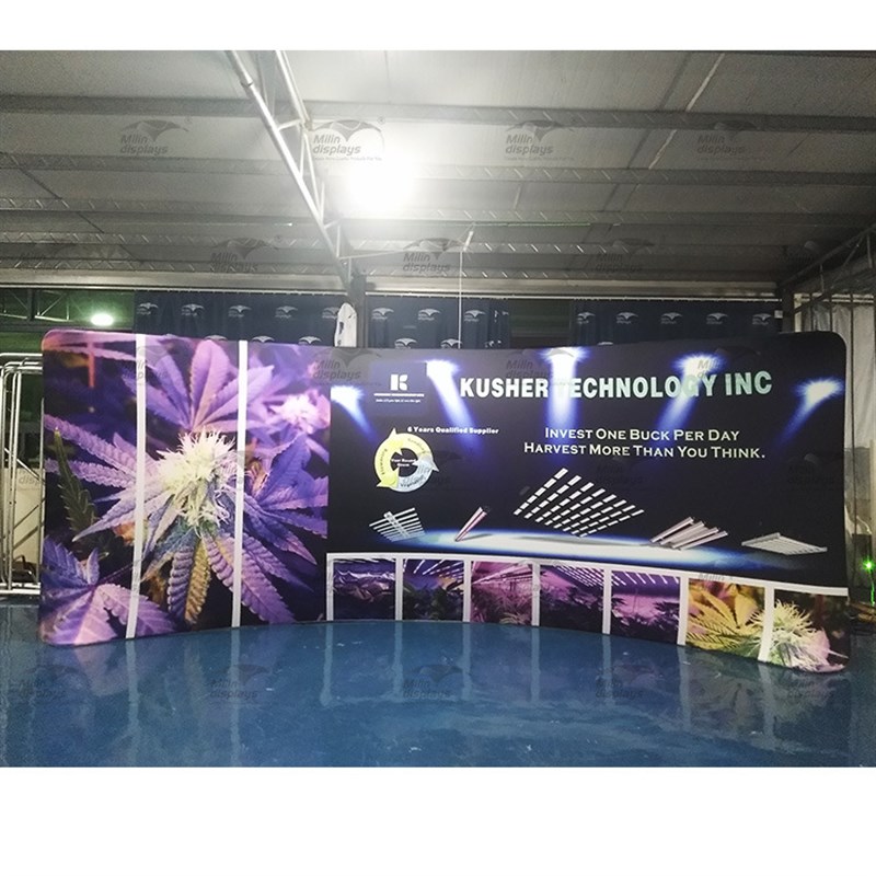 厂家直销 弧形快幕秀铝合金展示架 热转印画面背景架广告架背景墙