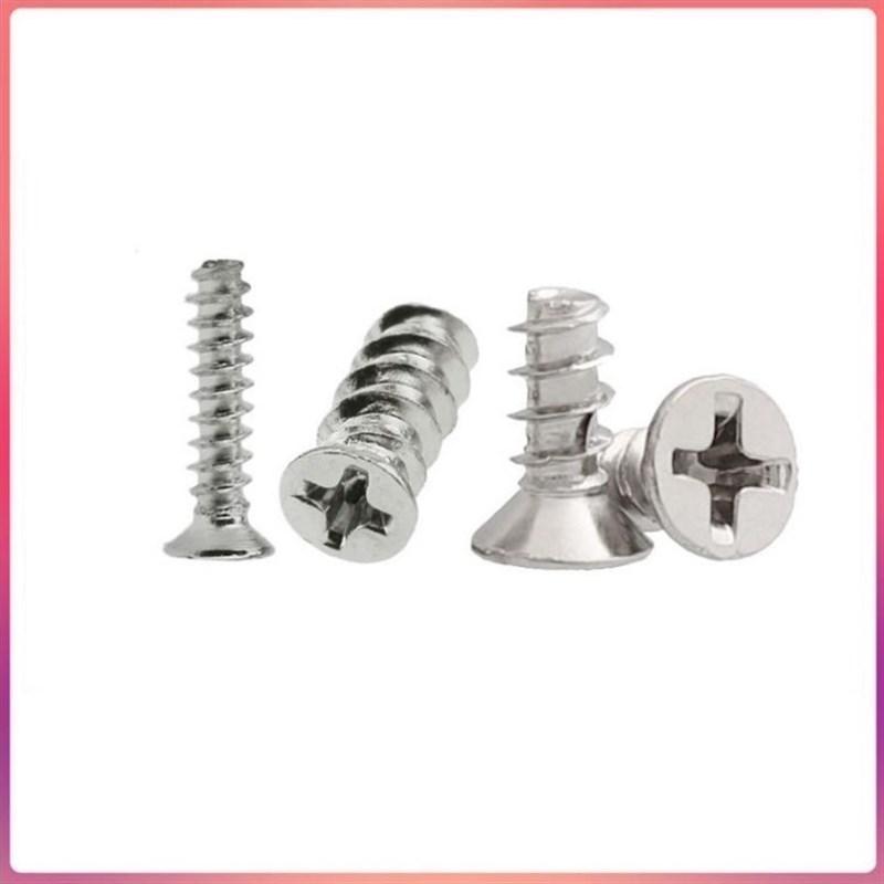 【M1.0-M3】镀镍/黑色KB十字槽沉头平尾自攻螺丝平头平尾自攻螺钉