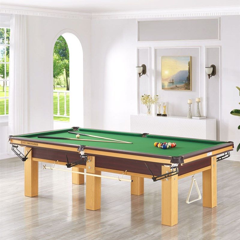 台球桌商用中式黑八标准型家用桌球台自动回球多功能台球案子