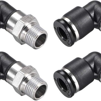 uxcell Push To Connect Tube Fitting Male Elbow 6mm Tube OD X