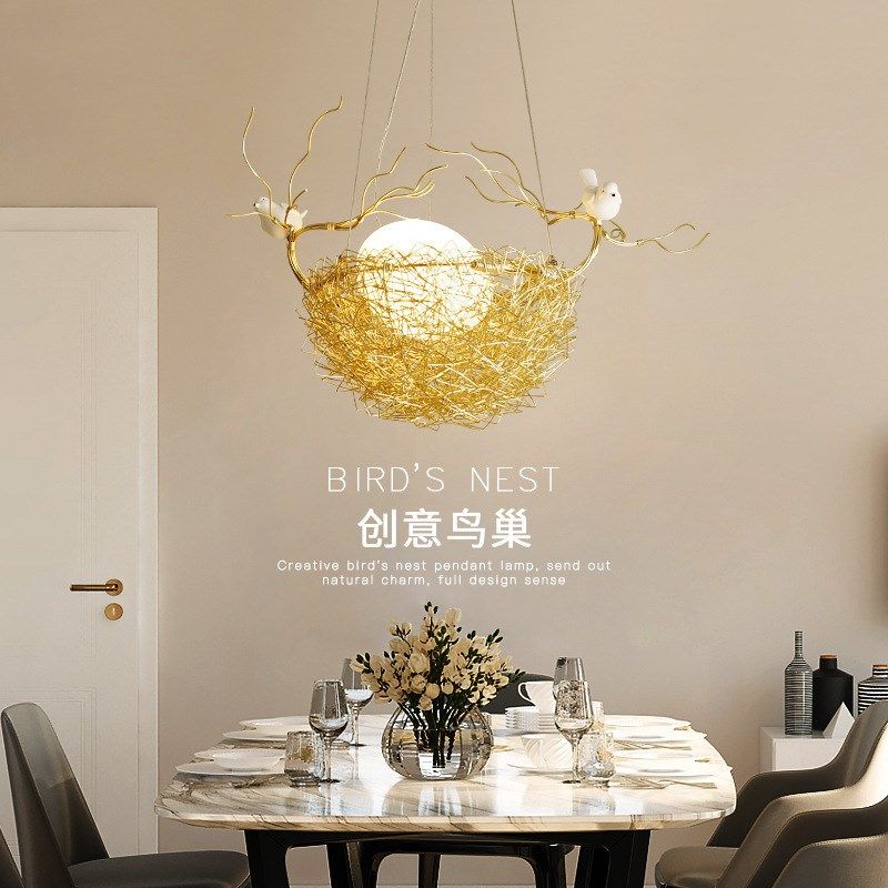 小鸟巢吊灯个性餐厅灯创意后现代简约吧台楼梯过道灯时尚阳台灯具,家装灯饰光源,客厅吊灯,淘宝优惠券,粉丝福利购,淘宝优惠卷