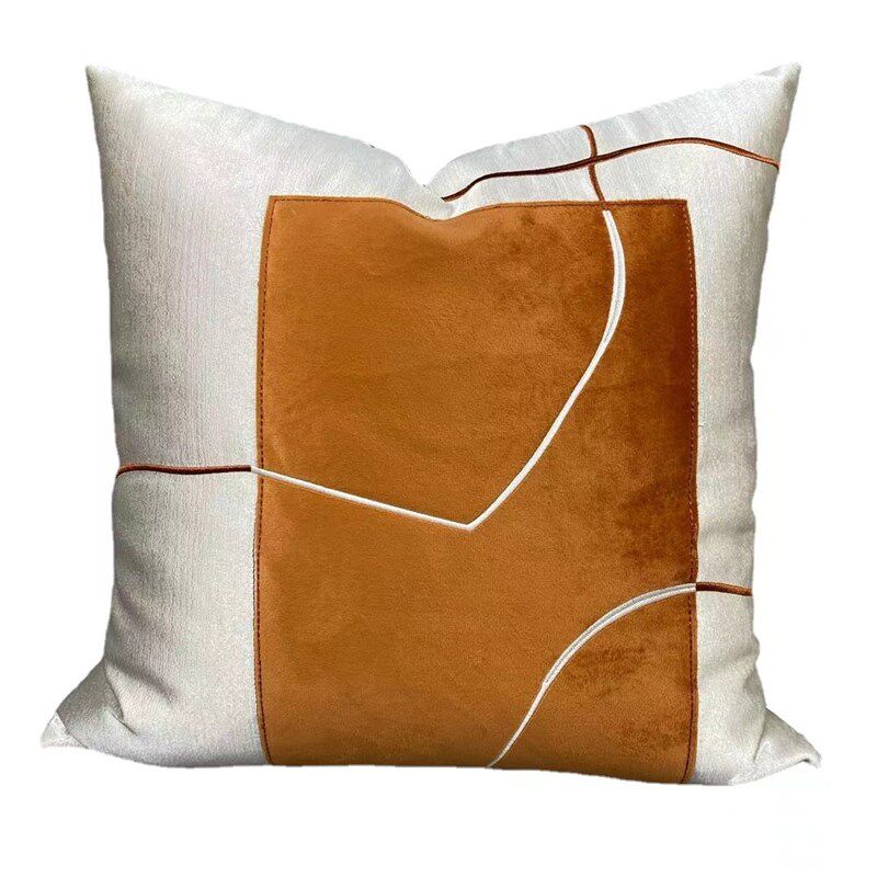 新中式样板间靠包枕套沙发床头飘窗方枕抱枕套别墅展厅客厅用