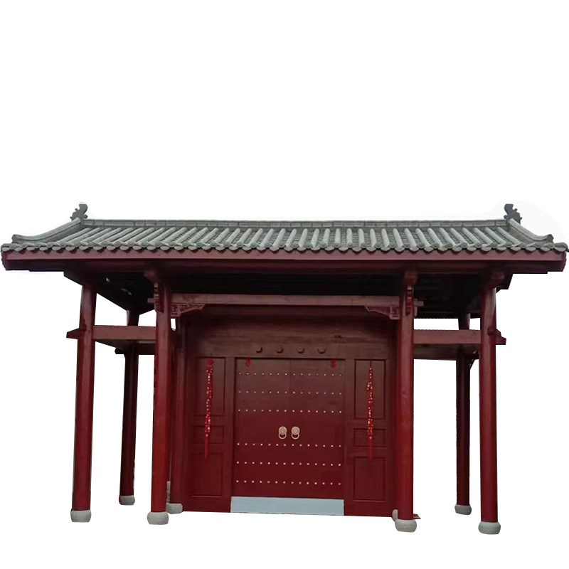 古建门楼建筑实木大门农家乐度假村仿古牌坊新中式仿古门楼