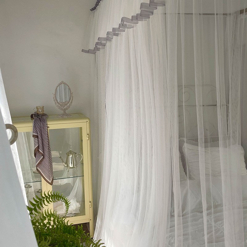 2021年新款导轨蚊帐家用加密公主加厚u型滑轨夏天免安装方便拆洗