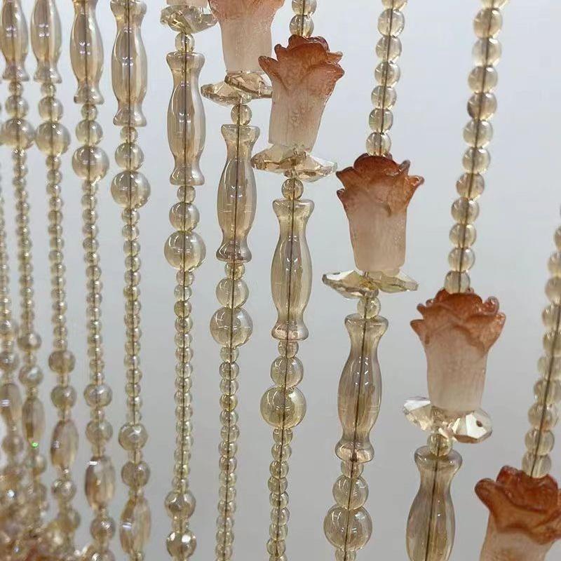 水晶珠帘门饰对门房间装帘品布置门帘隔断玄关卫生招财IFS间门帘