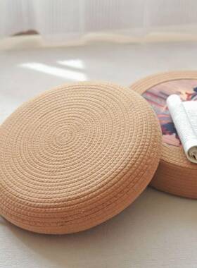 日式绳蒲团坐垫家WYK用地上厅榻客榻米垫子加厚飘室窗卧棉圆形坐