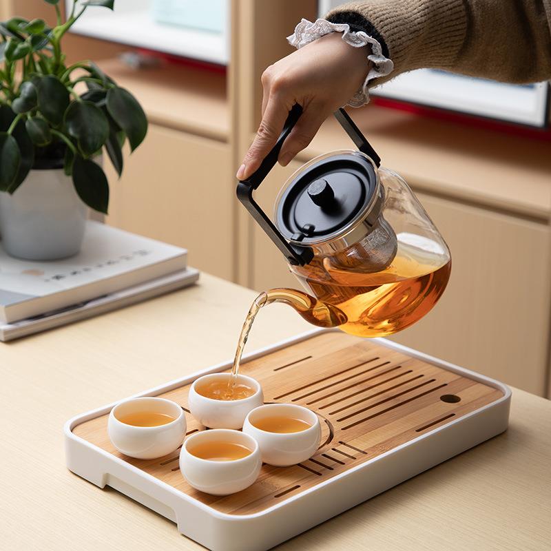 德化陶瓷煮茶壶2/00JIXml/提梁1壶/耐热壶玻璃提梁大容量