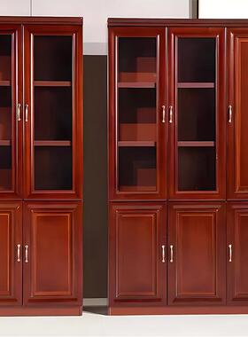 木质文件储柜公资料档案放柜板式二门文件存办物柜八门背景HFD-MZ