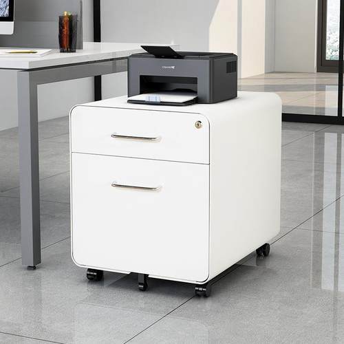 活动柜yj2020公室桌下柜动抽办屉柜移矮柜密码锁文带锁钢制件柜小