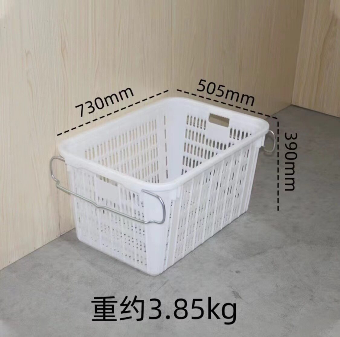 加厚塑料周转筐带铁耳物流配送