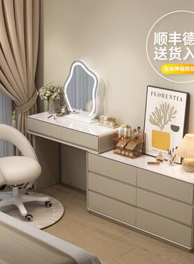 实木新款梳妆台约简现VUA代3卧室奶油风化妆c桌0m一体斗柜小户化