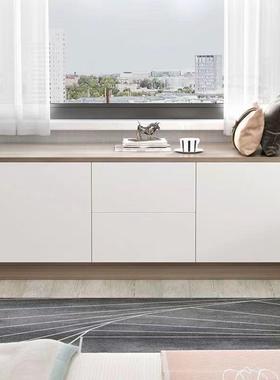 飘窗台柜地卧窗收纳置物柜可IBW坐矮柜家用落柜地室式阳台储物柜