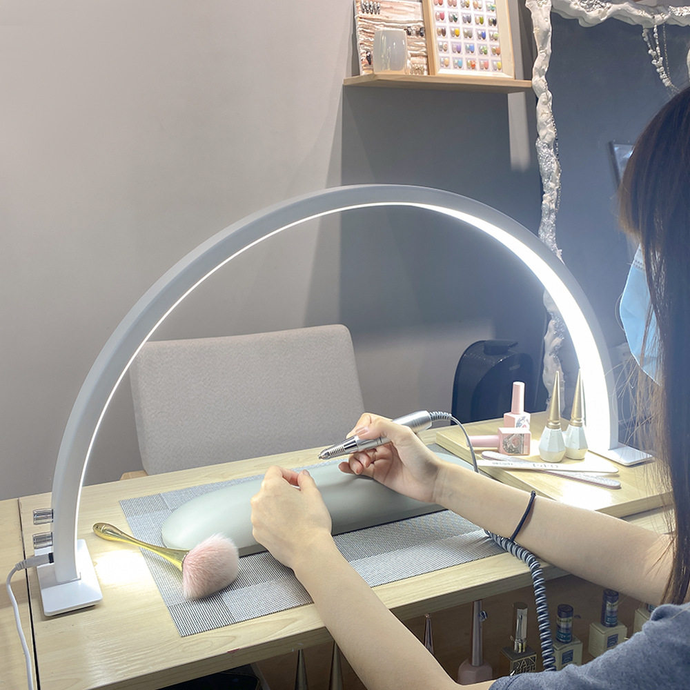 跨境半月美甲灯护眼LED冷光灯美甲工作台照明灯具桌面美甲台灯