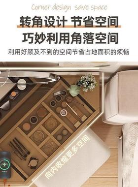 意式小网QFX红轻奢岩型板角化妆桌梳书妆台转角柜卧室拐角式三桌