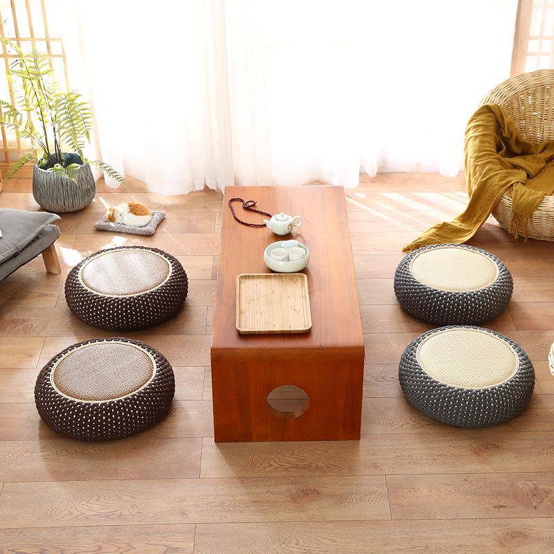 客厅地垫上榻榻墩米棉绒绳编多色坐加厚日韩VHW式坐垫打拜佛禅修