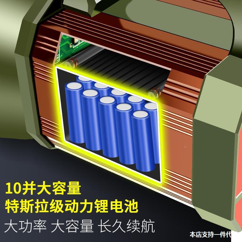 强光超亮手电筒氙气可充dCUN电户外大功率射多功能家用e探照l灯远