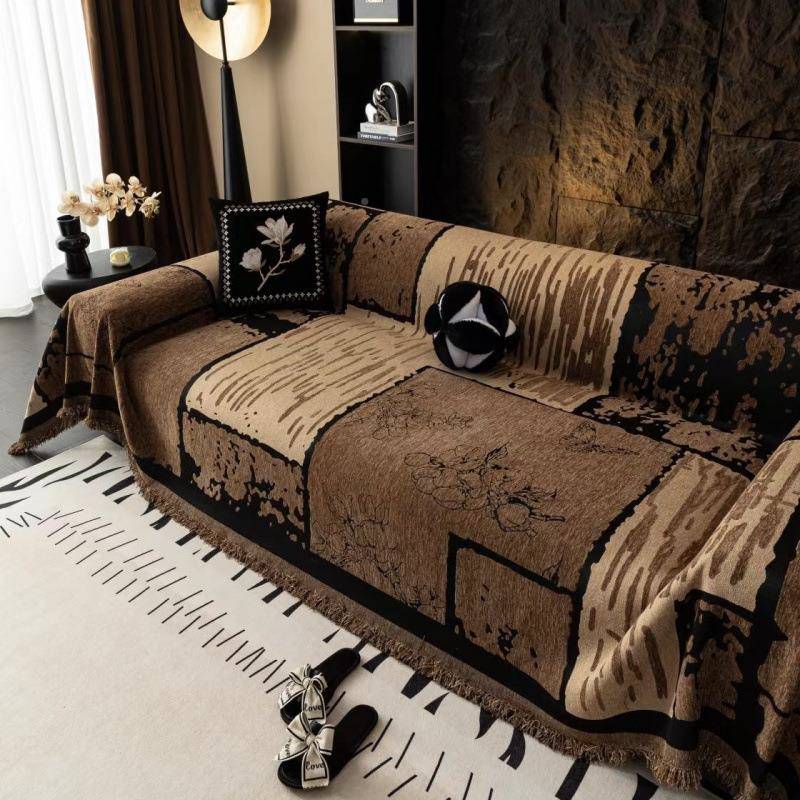 ot发盖布美式沙复古双面加厚雪尼尔盖巾四沙季LZJ通用全包中古h风