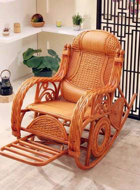 椅家用揺摇椅躺椅大人阳台休PFS30681闲逍午睡竹椅藤编老人实木藤