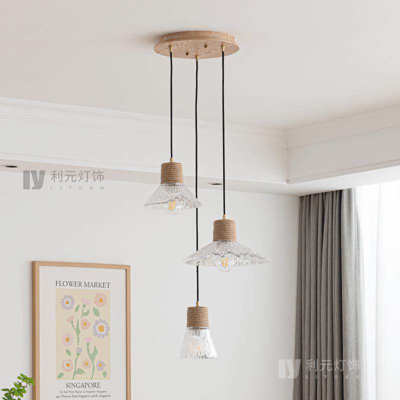 日式原木风玻吊TTW灯餐厅吧台橱窗小吊灯璃商用圆三头麻绳盘吊餐,电子元器件市场,其它元器件,淘宝优惠券,粉丝福利购,淘宝优惠卷