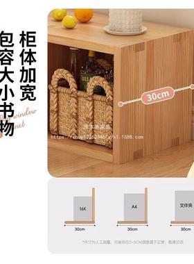 原木置物格架一层物子柜地柜矮柜收纳HZD巷书柜实木单层储柜飘窗