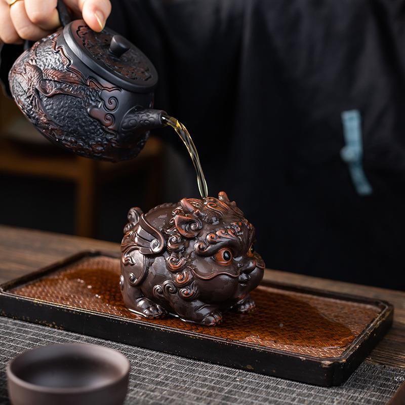 新品紫陶宠摆茶可养招财飞在天小VLE貔天貅荣华宝贵创意茶台件玩