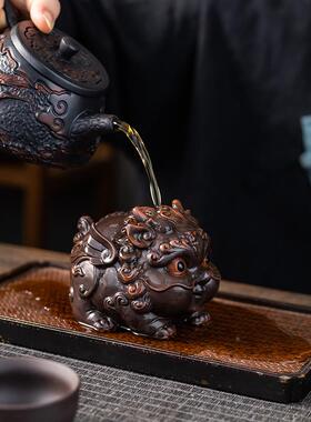 新品紫陶宠摆茶可养招财飞在天小VLE貔天貅荣华宝贵创意茶台件玩