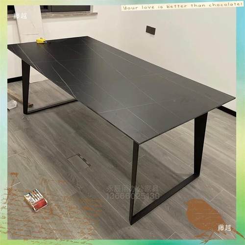 意式板餐桌腿支岩办桌公桌腿无品牌/实木书桌支撑架大理架石餐台