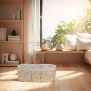 玉米皮婴IPB儿母婴草编能收手纳篮多功大号提婴儿编床织篮子