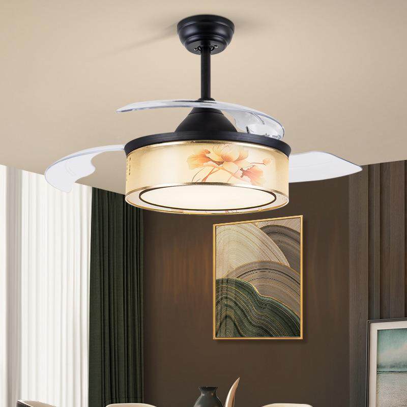 家隐形吊扇OTN灯餐电风扇吊厅灯山卧室用新中式古典风扇灯中厂家