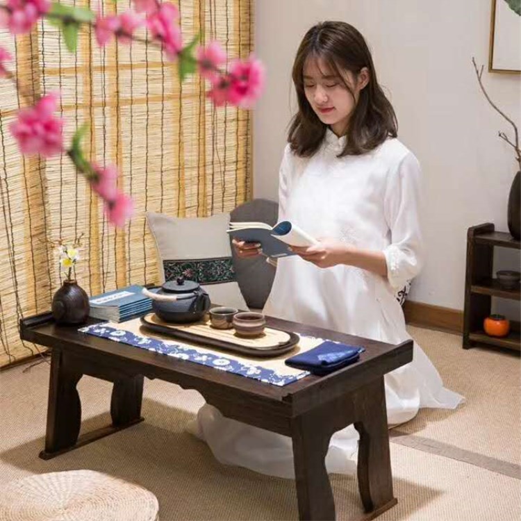 田园简约实木折叠茶几