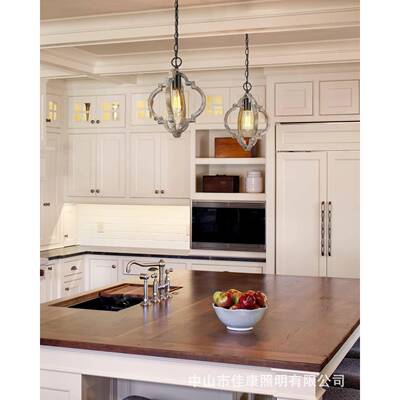 外销ebay复古业风艺木吊工灯创意圆厨房83256岛农舍灯形具