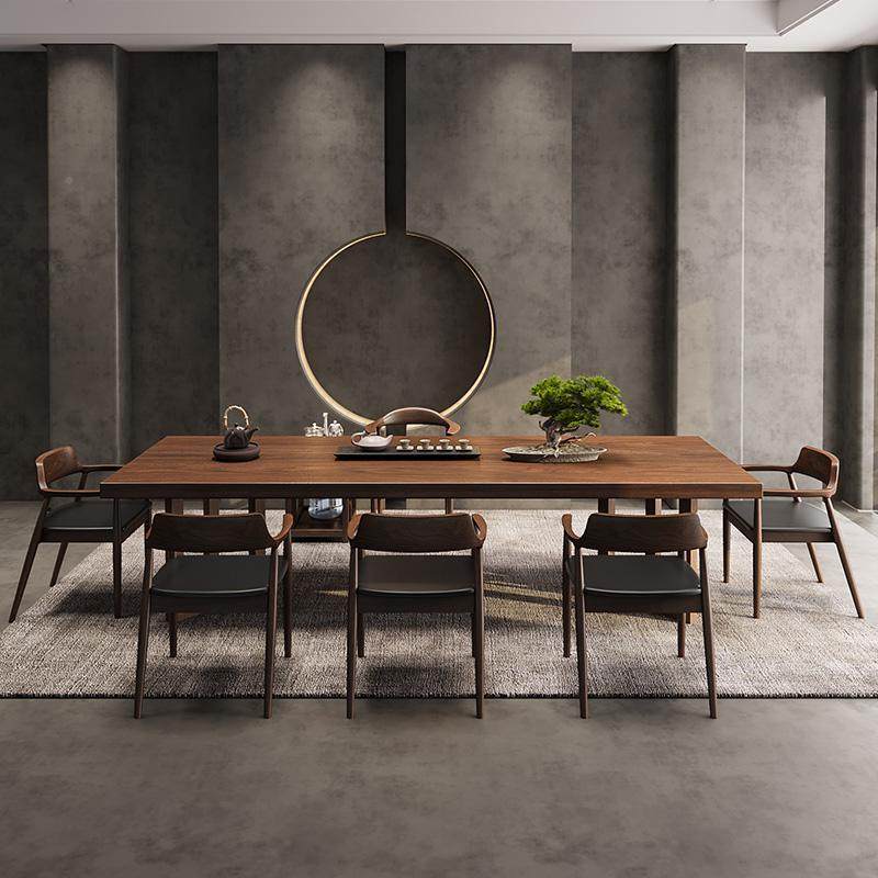 实木室大板茶桌椅组代合轻奢新中式现约简家用客厅小茶台办CQD公