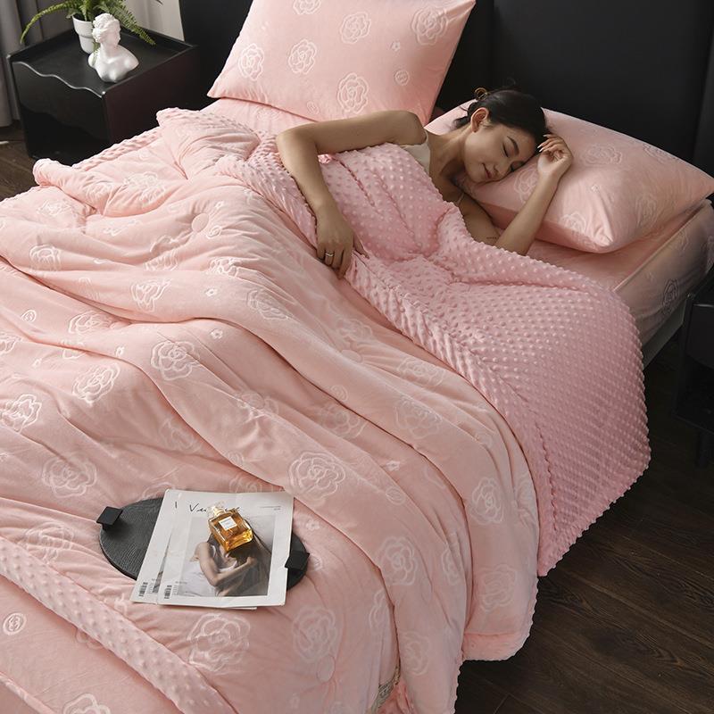 纯色宝宝绒豆豆大被加厚保2024AW02暖豆被芯冬季类机被子可a洗