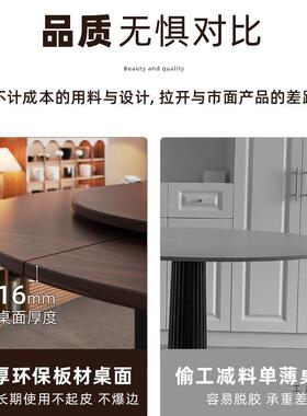 房折叠圆转桌家租小户型可移动用折叠餐桌10人FKJ87TS6吃饭桌子大