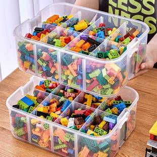 零件分积木收纳盒透装 明防尘格大小颗粒拼分分拣类储物整278理箱