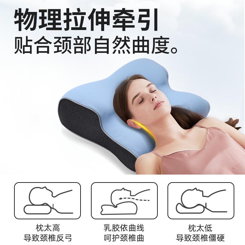 跨境便携适式行头枕舒透卯云便携气汽车飞机护颈枕头慢压回弹零记