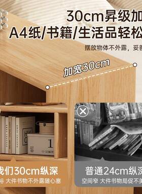 原木风实sg1111木层书柜幼儿书包柜多置物架柜一体靠墙书落地园储