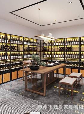 落地酒酒架置物架展子酒庄酒窖靠墙商用红MJG酒柜层多柜示架铁艺