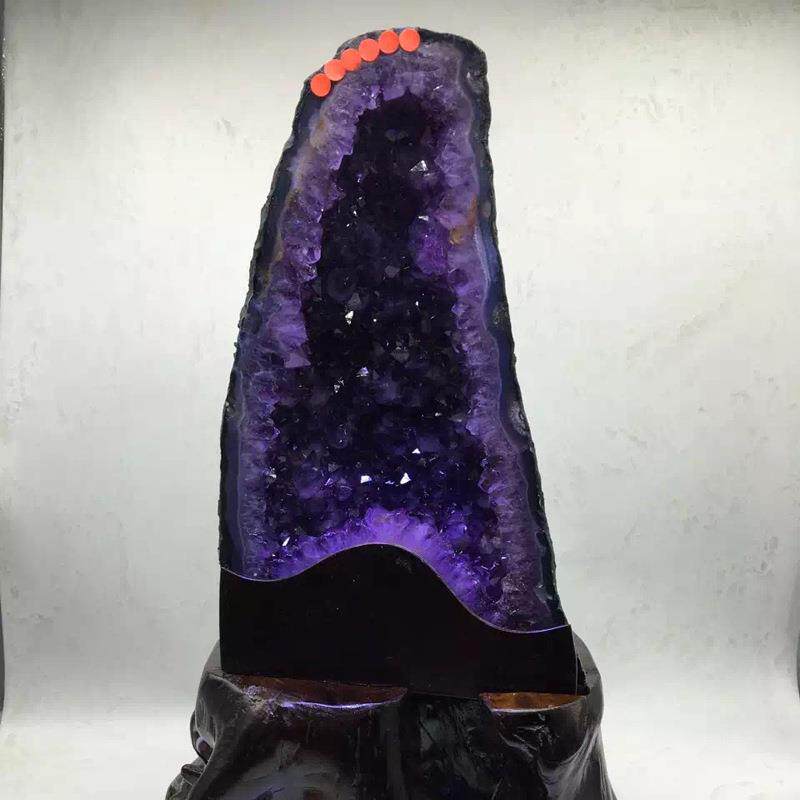 巴QGC西天然紫晶洞摆紫件水晶洞玛瑙聚居宝盆件开摆业家摆件